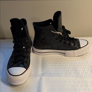 Converse Black glitter High-Top Platforms